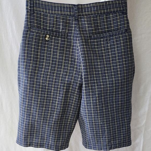 Bugle Boy Blue Walking Bermuda Blue and Gray Plaid 4 pocket Shorts W Size 16 R - Picture 2 of 10